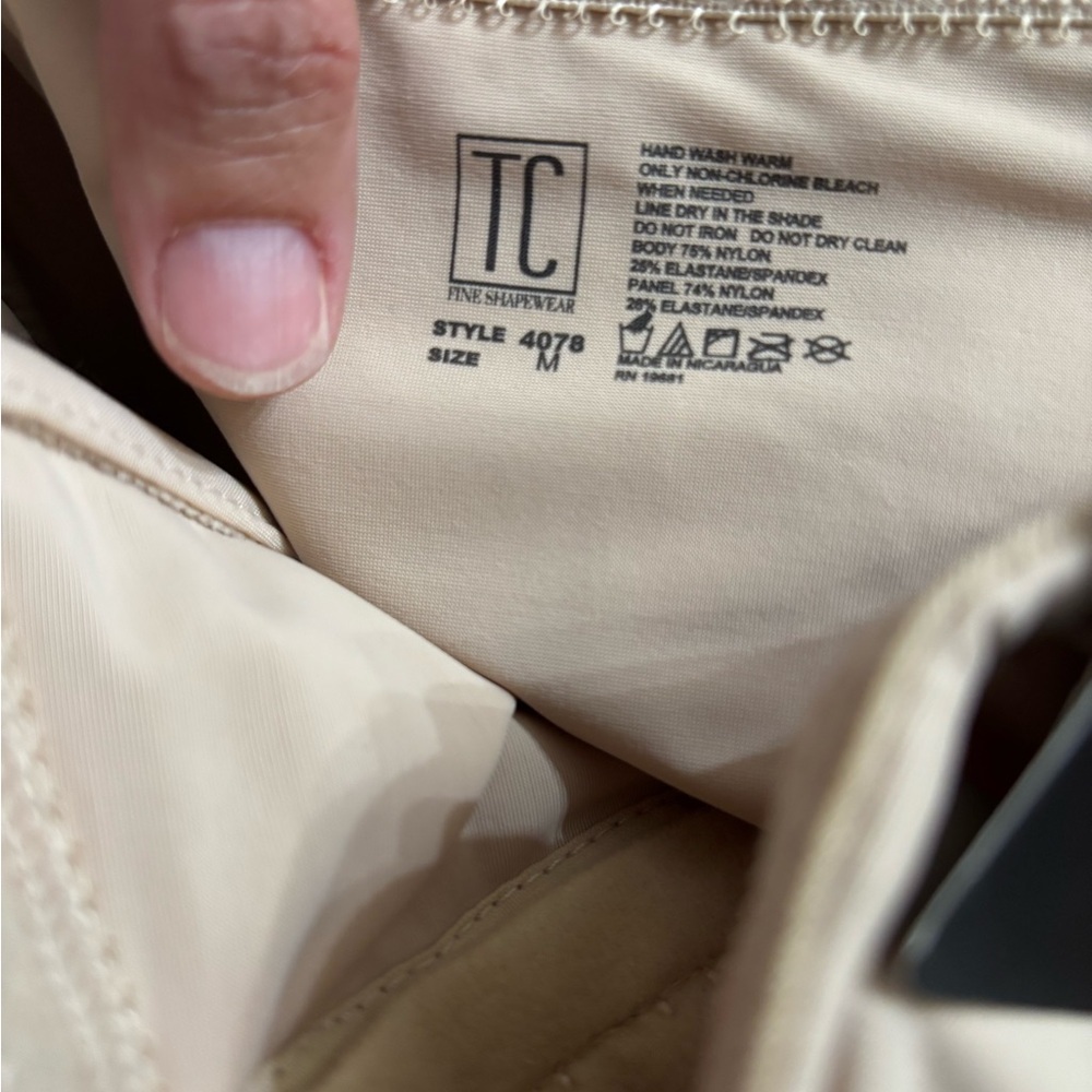 TC Fine Intimates Beige Midriff Shaper Waist Cincher Size Medium - Picture 3 of 6
